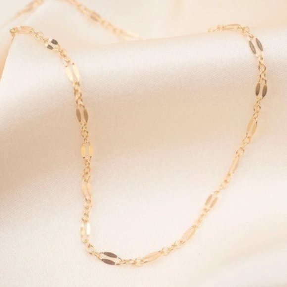 Dainty Gold Sparkle Chain Waterproof Sparkly Gold Necklace Layering Necklace - Picture 6 of 12